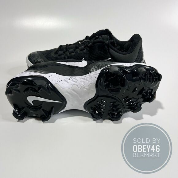 Nike Alpha Huarache Elite 4 Low MCS Black/White FD6221-003 Mens Size 10 - Picture 6 of 6